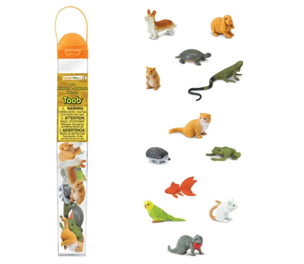 12 Animaux Familiers dans un tube de rangement