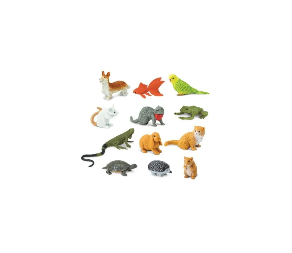 12 Animaux Familiers dans un tube de rangement
