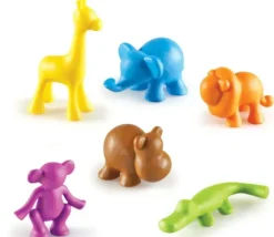 6 Animaux sauvages multicolores environ 3 cm