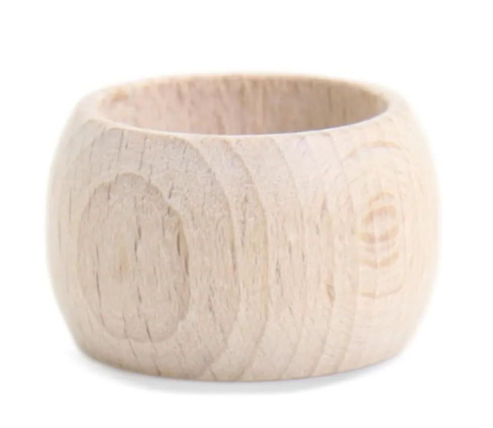 Anneau en bois naturel à personnaliser - Ø 35 mm - 20 mm de haut