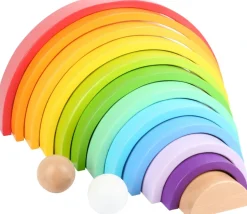 Arc-en-ciel multicolore en bois XL - 14 pièces