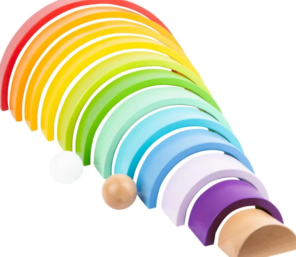 Arc-en-ciel multicolore en bois XL - 14 pièces