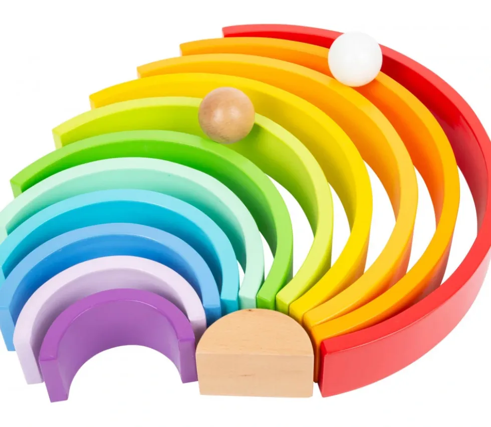Arc-en-ciel multicolore en bois XL - 14 pièces