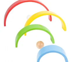 Arc-en-ciel multicolore en bois XL - 14 pièces