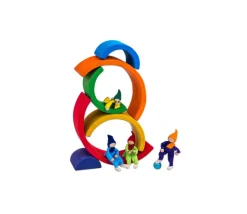 Arc-en-ciel multicolore en bois - 6 pièces