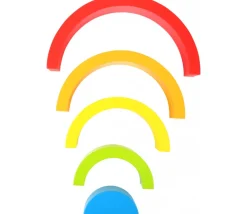 Arc-en-ciel multicolore en bois - 5 pièces
