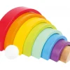 Arc-en-ciel multicolore en bois grand modèle - 9 pièces