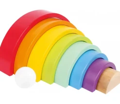 Arc-en-ciel multicolore en bois grand modèle - 9 pièces