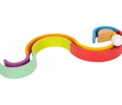 Arc-en-ciel multicolore en bois grand modèle - 9 pièces