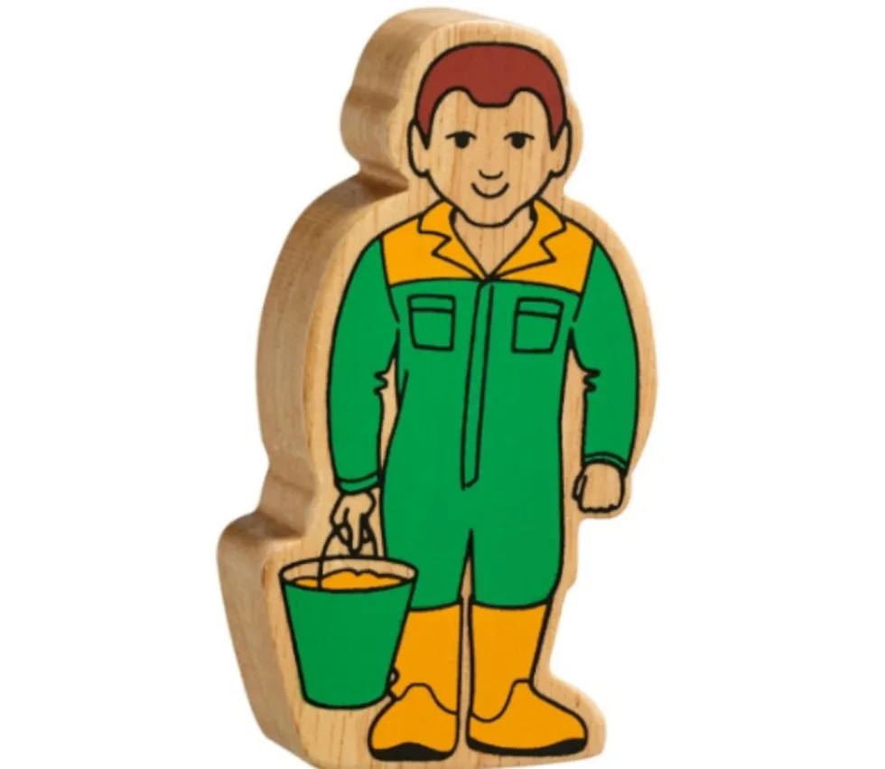 Assistant fermier en bois coloré 100 x 53 x 25 mm personnage jeu