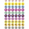 240 autocollants stickers animaux ronds 2.5 cm