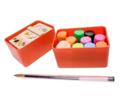 Bac rectangulaire 79x49x38 mm plastique rouge