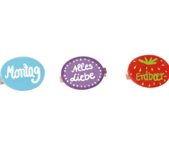 10 Badges neutres en bois 5 cm avec pince à personnaliser