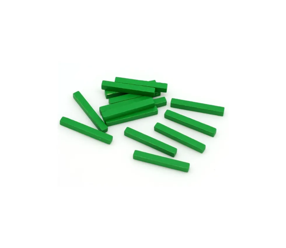 60 Baguettes en bois multicolores 5x5x39 mm