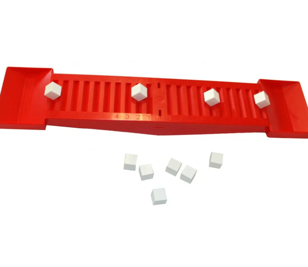 Balance éducative simple 56 x 12 x 6 cm avec 10 cubes