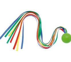 Balle comète à lancer 4 cm avec queue rubans multicolores