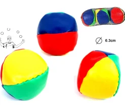 3 Balles de jonglage 6 cm colorées