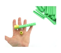 50 barres dizaines vertes 10 x 1 x 1 cm encastrables