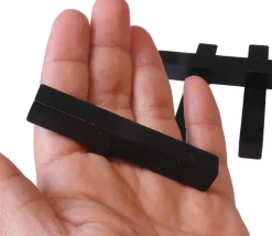 Batonnet bûchette en bois 7 cm noir - 10x10x70 mm