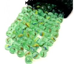 Billes en verre pour jeu lot d'environ 200 billes + 4 boulets