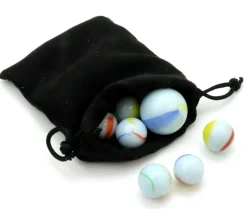 20 Billes opaques blanches avec liseret - Américaine 16 mm + 1 calot