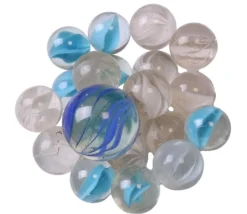 20 Billes ours blanc 16 mm + 1 calot 25 mm -