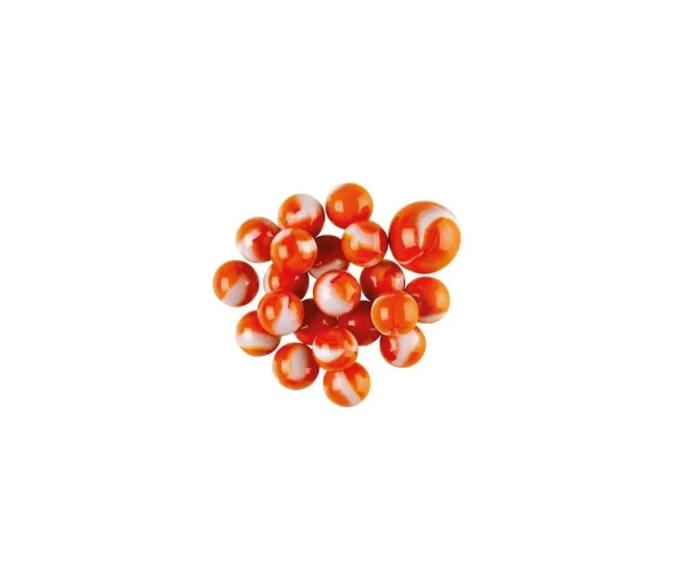 20 Billes Poisson rouge orange pour jeu 16 mm + 1 calot