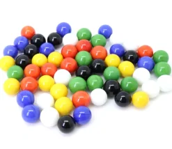 60 billes pour dames chinoises et jeu de toc 12 à 14 mm - 6 couleurs