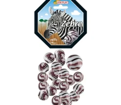 20 Billes Zèbre noir et blanc + 1 calot pour jeu