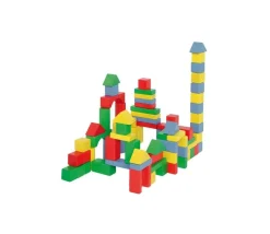 50 blocs de construction en bois coloré pour jeux