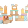 50 Blocs de construction en bois ton pastel pour jeux