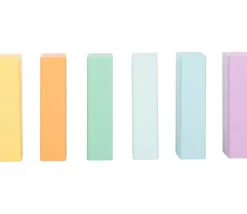 50 Blocs de construction en bois ton pastel pour jeux