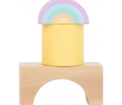 50 Blocs de construction en bois ton pastel pour jeux