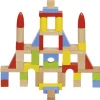 50 blocs de construction en bois coloré en sac