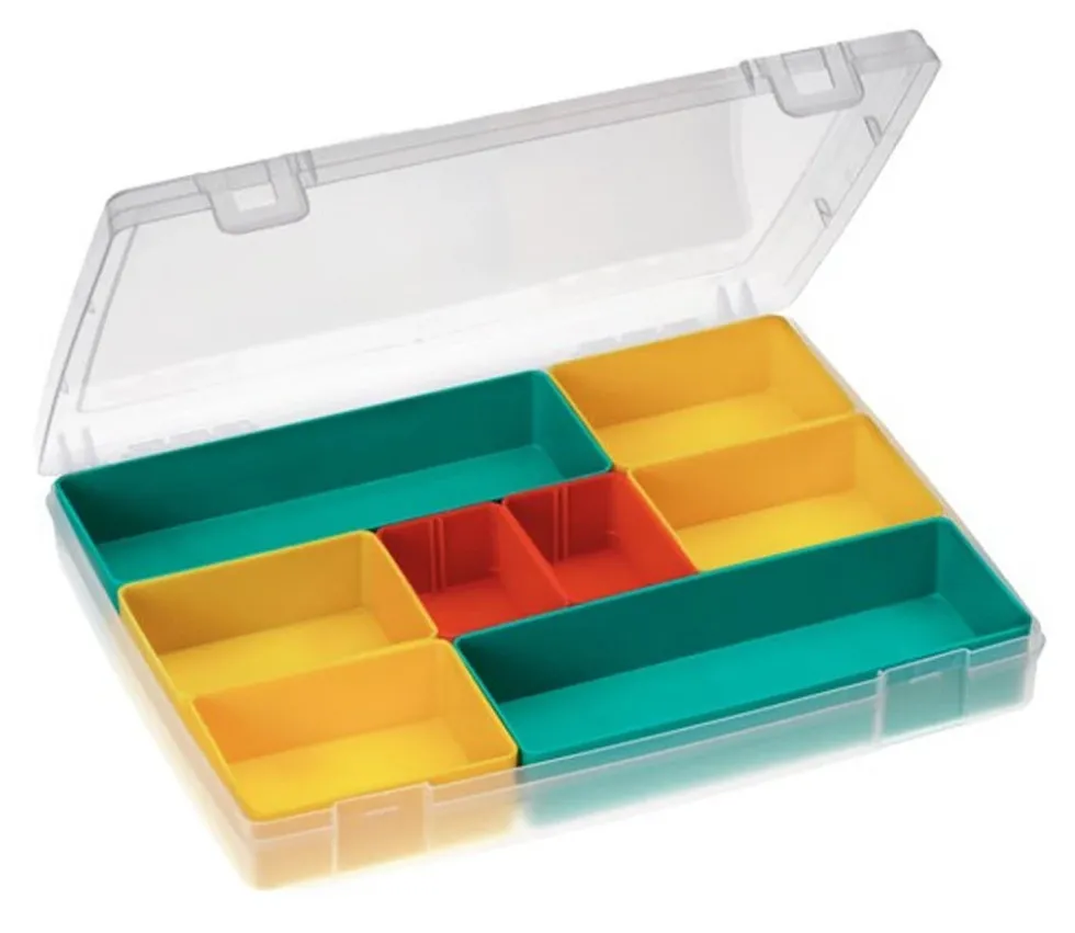 Boite A4 avec 8 bacs modulables de 325 x 255 x H 52 mm
