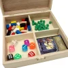 Boite bois 4 compartiments 19.5 x 19.5 x 5.5 cm pour jeux