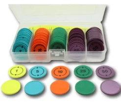 Boite 120 jetons numérotés de 1 à 50 pour jeux