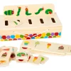 Boite jeu tri des images - chenille qui fait des trous