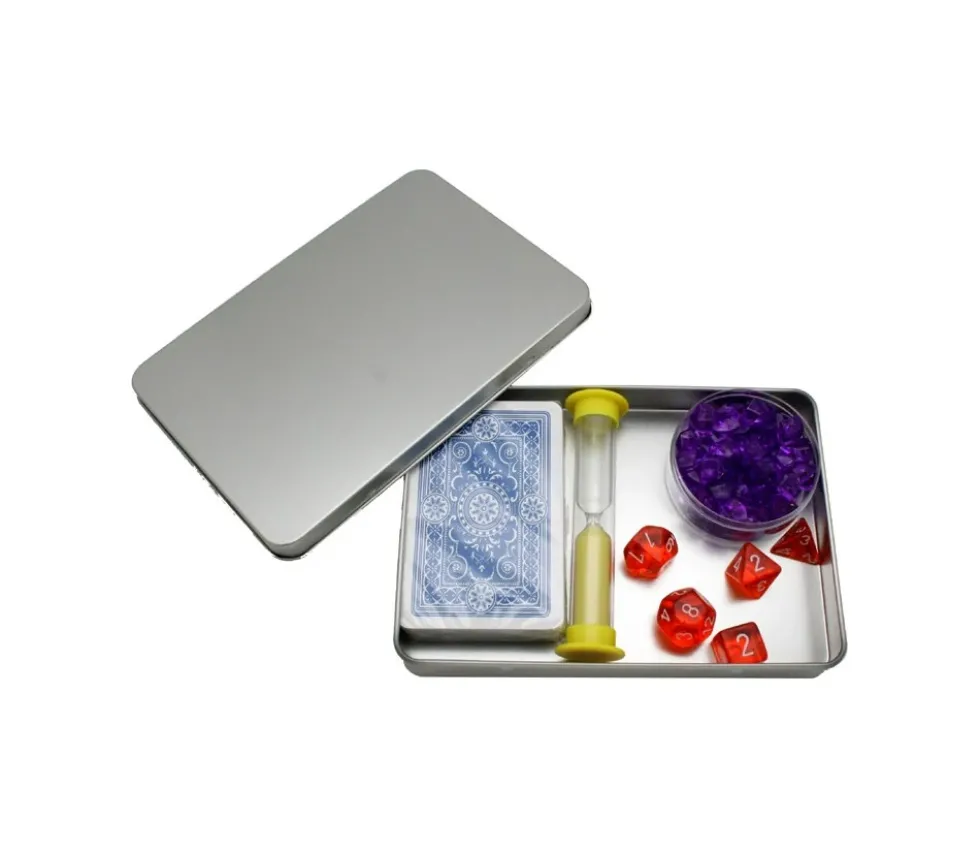 Boite métal A6 pour 2 jeux cartes à jouer et accessoires 162 x 112 x 20 mm