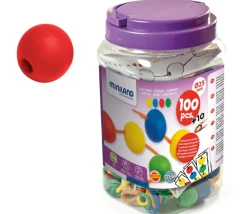 Boite 100 perles rondes colorées 25 mm de diamètre
