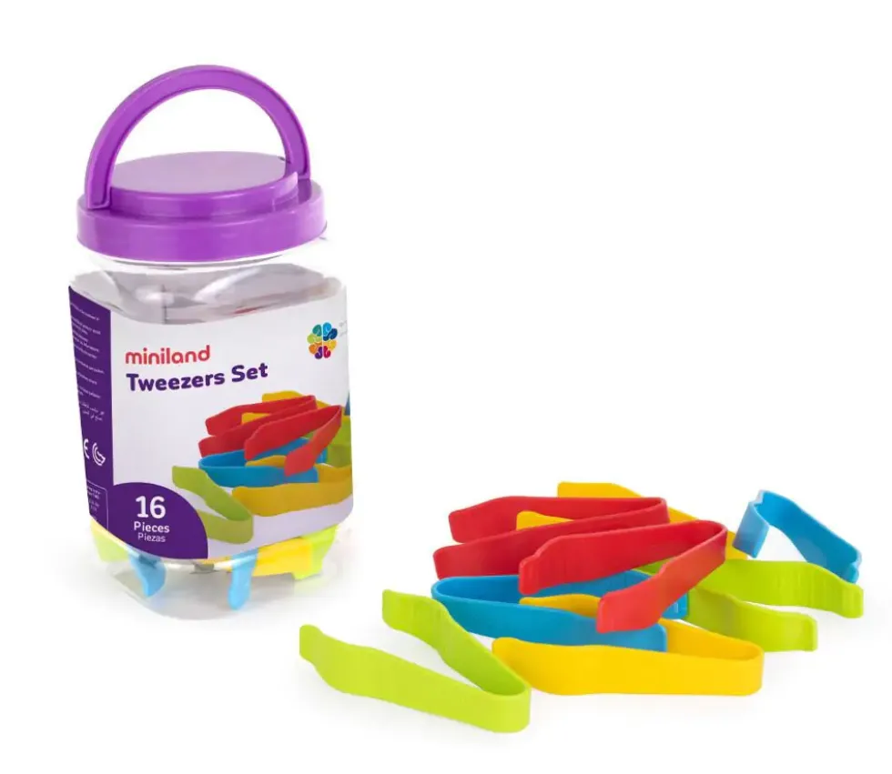 Boite 16 petites Pinces motricité 13 cm pour jeux et exercices