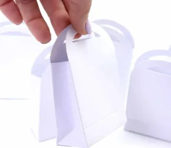 6 Boites Pochettes cadeaux carton blanc 7 x 10 cm