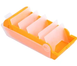 Boite à trier cartes jaune de 20 x 9 x 6.5 cm avec intercalaires amovibles