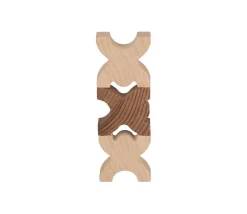 48 Bonhommes X meeple 4.2 cm à empiler en bois marron et naturel