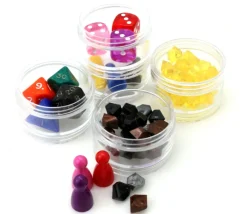 Boîte composée de 5 mini boites empilables rondes de Ø 5 cm en plastique