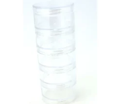 Boîte composée de 5 mini boites empilables rondes de Ø 5 cm en plastique