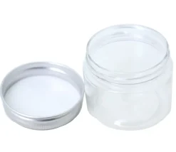 Boîte ronde Ø 4.8 cm plastique avec couvercle à vis en aluminium