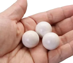 Boule 2 cm blanche en bois - bille hêtre diamètre 20 mm