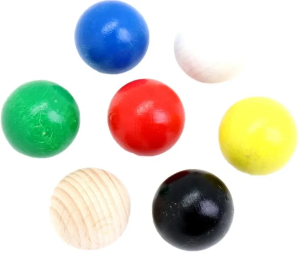 Boule 2.5 cm couleur blanche en bois - bille hêtre diamètre 25 mm