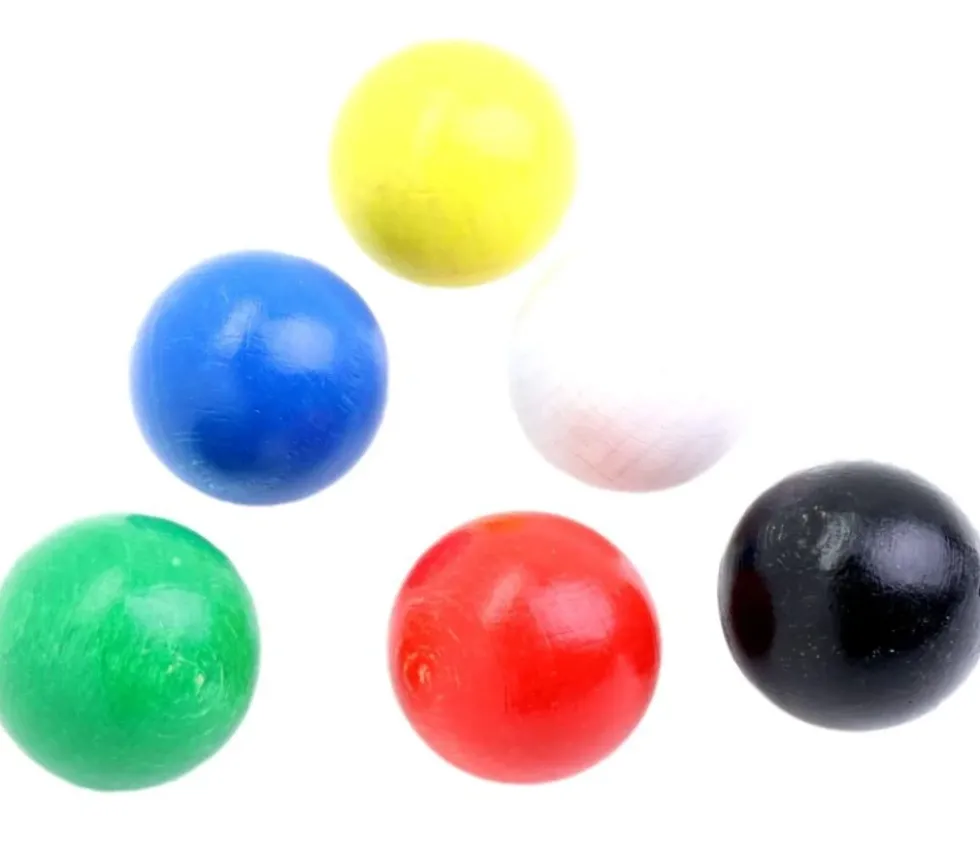 Boule 2.5 cm couleur blanche en bois - bille hêtre diamètre 25 mm